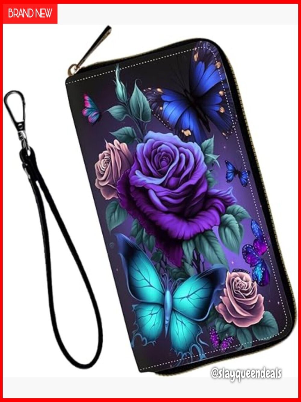 Large Capacity RFID Blocking Wristlet Wallet with Removable Strap